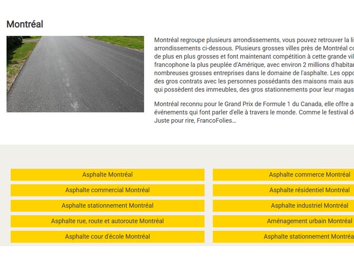 asphalte pavage montreal